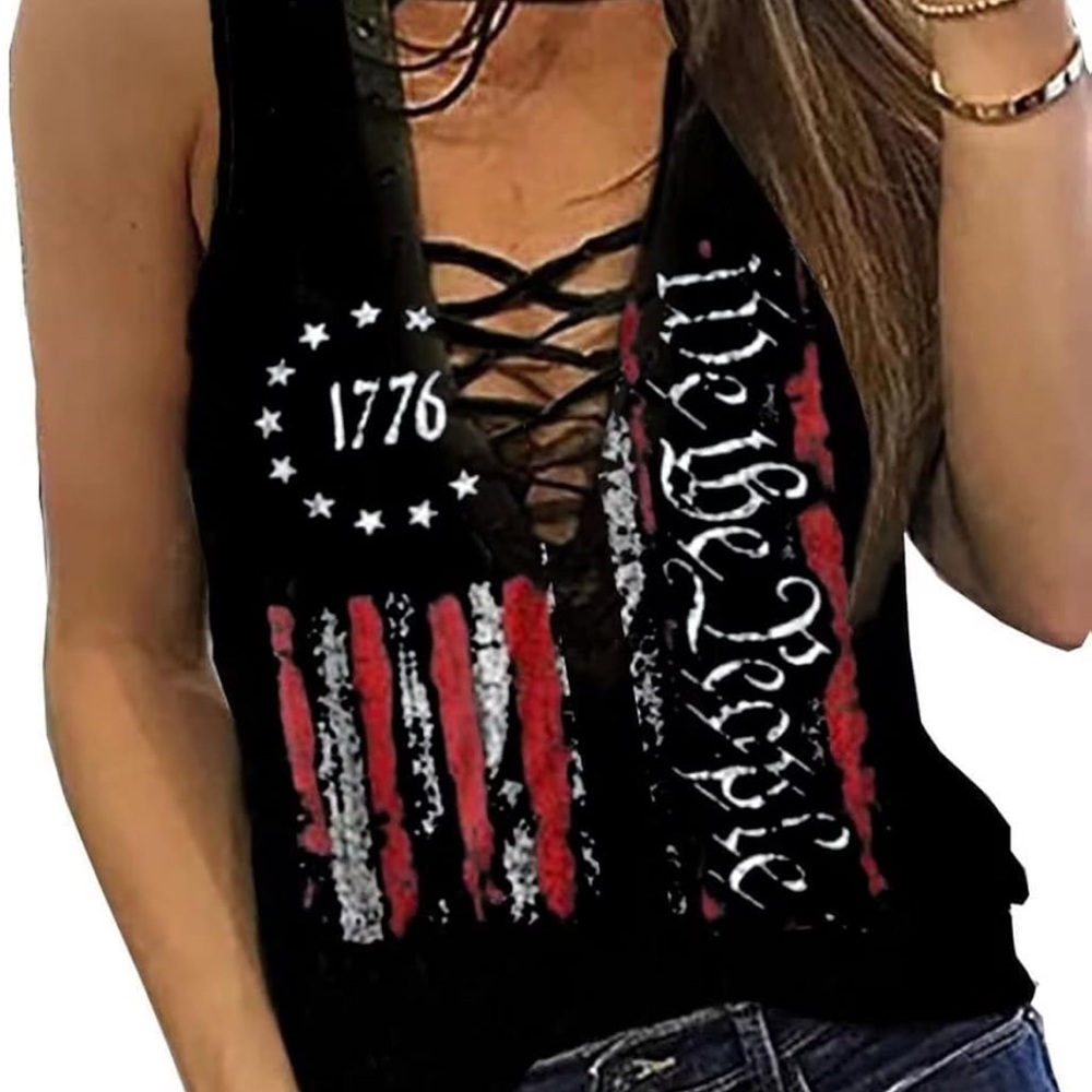 Black We The People Lace Up Top